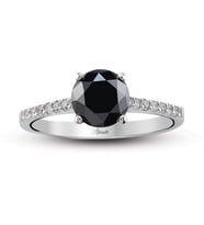 Siyah Pırlanta Tektaş Yüzük