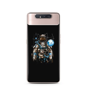 Uzay Astronot Tasarım Süper Şeffaf Silikon Telefon Kılıfı Samsung A80