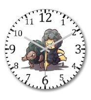 Pokemon e Treinadores Duvar Saati Bombeli Gercek Cam