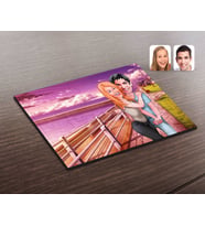 BK Gift Kişiye Özel Sevgililer Karikatürlü Ahşap Puzzle-85