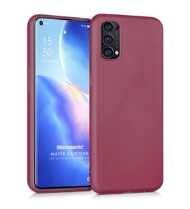 Microsonic Matte Silicone Oppo Reno 5 Pro 5G Kılıf Mor