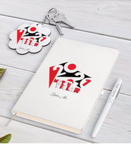 BK Gift Kişiye Özel 2024 Mutlu Yıllar Beyaz Defter Kalem ve Anahtarlık Hediye Seti-13 (Model 1)