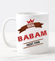 Babaya Özel İsimli Kral Babam Kupa Bardağı Beyaz