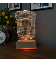 Kişiye Özel Diş Doktoruna Hediye 3D Diş Tasarım RGB Gece Lambası Doktora Hediye Gece Lambası