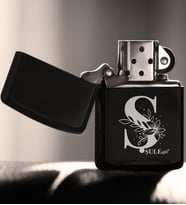 BK Gift Kişiye Özel Harfli Benzinli Siyah Metal Çakmak Model 1