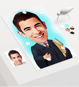 BK Gift Kişiye Özel Bay Avukat Karikatür 240 Parça A3 Puzzle 1