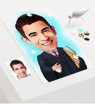 BK Gift Kişiye Özel Bay Avukat Karikatür 240 Parça A3 Puzzle  1