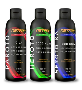 Netfer 3'lü Orta Kalın Pasta Cila Set - 3x100 mL