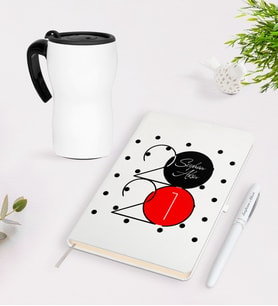 BK Gift Kişiye Özel Yılbaşı 2024 Temalı Beyaz Defter Kalem Termos Mug Seti