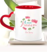 BK Gift Kişiye Özel Canım Annem Kırmızı Kalpli Kupa Bardak  12