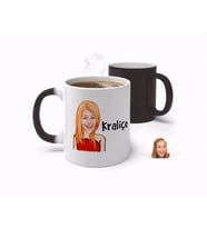 BK Gift Kişiye Özel Kadın Kraliçe Karikatürlü Sihirli Kupa Bardak-33 (Beyaz)