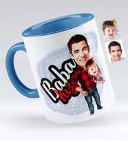 BK Gift Kişiye Özel Baba Kız Karikatür Kupa Bardak  3