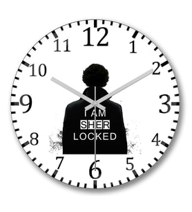 Sher Locked Sherlock Holmes Duvar Saati Bombeli Gercek Cam