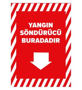 MIGNATIS - Yangın Söndürücü Buradadır Aşağı Ok Levhası - Sac Malzeme 50x70cm