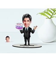 BK Gift Kişiye Özel Bay Doğum Günü Karikatür Ahşap Biblo  2