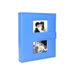 200 'lük 10x15cm. Mavi Pencereli Deri Fotoğraf Albümü