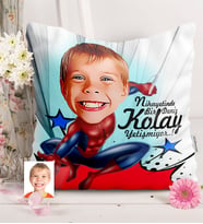 BK Gift Kişiye Özel Erkek Çocuk Karikatürlü  Yastık  1