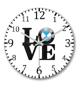 Love Bmw Duvar Saati Bombeli Gercek Cam
