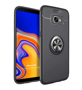 Microsonic Samsung Galaxy J4 Core Kılıf Kickstand Ring Holder Siyah