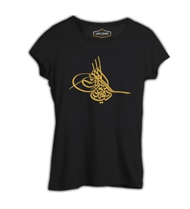 Tuğra Siyah Kadın Tshirt