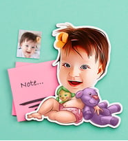 BK Gift Kişiye Özel Bebek Karikatürlü Ahşap Magnet-3 (Çok Renkli)