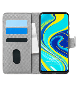 Microsonic Xiaomi Redmi Note 9 Pro Max Kılıf Fabric Book Wallet Gri