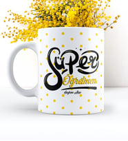 BK Gift Kişiye Özel Süper Öğretmen Beyaz Kupa Bardak