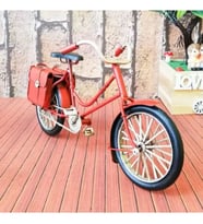 Dekoratif Metal Kırmızı Bisiklet Çantalı C0687