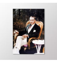 Arty Tablo Atatürk Kahve İçerken Tablo (Karışık)