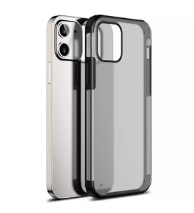 Microsonic Apple iPhone 12 Kılıf Frosted Frame Siyah