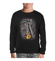 Müzik - Gitar Siyah Çocuk Sweatshirt
