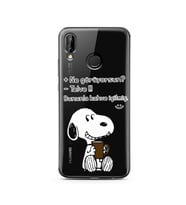 Snoopy Tasarımlı Süper Şeffaf Silikon Telefon Kılıfı Huawei P20 Lite 