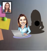 Kişiye Özel İş Kadını Karikatürlü Ahşap Magnet Bayan-7