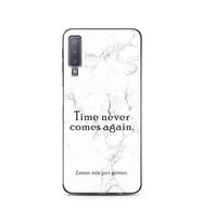 Samsung A7 (2018) Beyaz Mermer Söz Tasarımlı Telefon Kılıfı