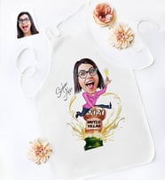 BK Gift Kişiye Özel Yılbaşı Temalı Bayan Karikatürlü Mutfak Önlüğü - 4