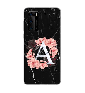 Mermer Çiçekli Harf Tasarım Süper Şeffaf Silikon Telefon Kılıfı Huawei P40 Pro A