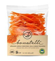 Bonatelli Organik Kırmızı Mercimek Unlu Çubuk Makarna 400 g e