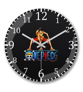 Luffy One Piece Duvar Saati Bombeli Gercek Cam