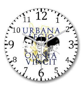 Urbana Legio Omnia Vincit Duvar Saati Bombeli Gercek Cam