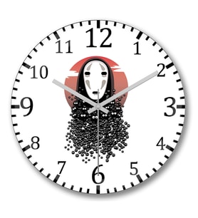 Spirited Away No Face Miyazaki Duvar Saati Bombeli Gercek Cam