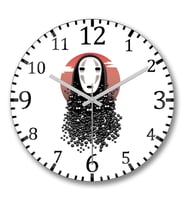 Spirited Away No Face Miyazaki Duvar Saati Bombeli Gercek Cam
