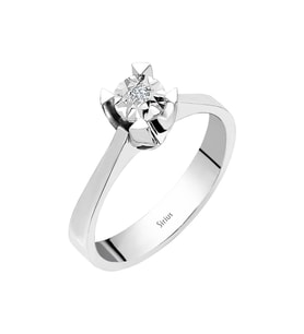 Sirius 0,40 Karat Görünümlü Pırlanta Tektaş Yüzük 0741R0039