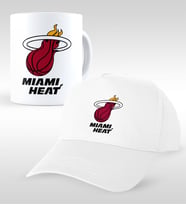 NBA Miami Heat Beyaz Kupa ve Şapka Seti (Model 1)