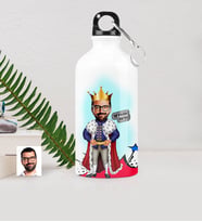 BK Gift Kişiye Özel Kral Karikatürlü Metal Suluk 500 Ml
