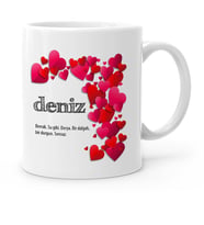 BK Gift Kişiye Özel Sevgili İsim Anlamı Beyaz Kupa Bardak  4