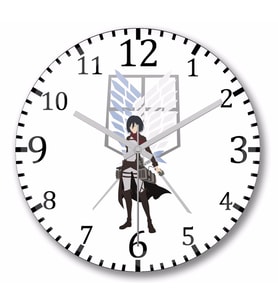 Attack   On Titan Mikasa  Duvar Saati Bombeli Gercek Cam