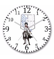 Attack   On Titan Mikasa  Duvar Saati Bombeli Gercek Cam