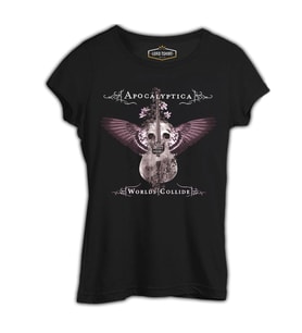 Apocalyptica - Worlds Collide Siyah Kadın Tshirt