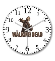 The Walking Dead Zombie Face1 Duvar Saati Bombeli Gercek Cam