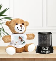 kişiye Özel  Peluş Ayıcık Ve Star Master  Gece Lambası Projeksiyonlu